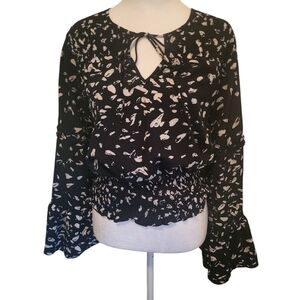 Gray Collective Floral Top Sz M